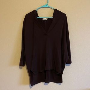 Purple V-neck hoodie